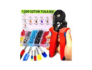 Zaciskarka praska tulejek konektorów, końcówek kabli przewodów zestaw 1200 sztuk