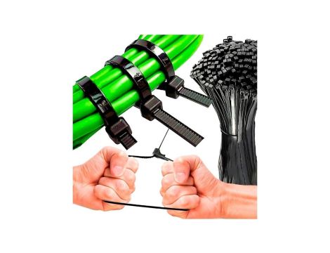 Opaska kablowa zaciskowa czarna UV 3,6x350 100 szt