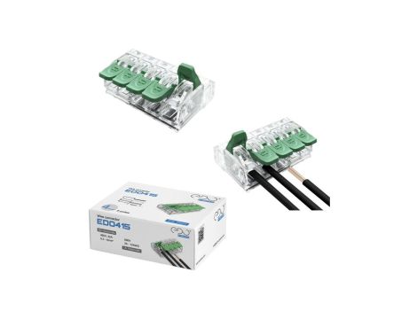 Szybkozłączka instalacyjna z dźwignią do wszystkich rodzajów przewodów maks. 4mm 5-przew. EDO415 25 szt