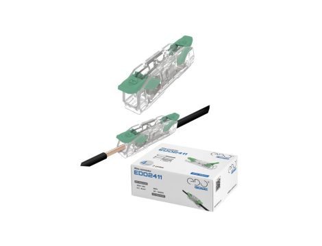 Szybkozłączka przelotowa instalacyjna z dźwignią do wszystkich rodzajów przewodów maks. 4mm 2-przew. EDO2411 60 szt.