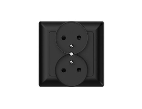 Gniazdo podtynkowe z uziemieniem podwójne, Varia, czarne / 46124