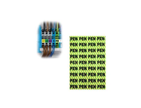 Trytyt Arkusz samoprzylepny oznacznik przewód uziemiający neutralny PEN NOZ-PEN