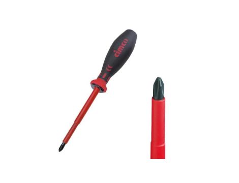 Wkrętak izolowany krzyżakowy 80mm napięcie probiercze 1000V PH1 DIN 7438