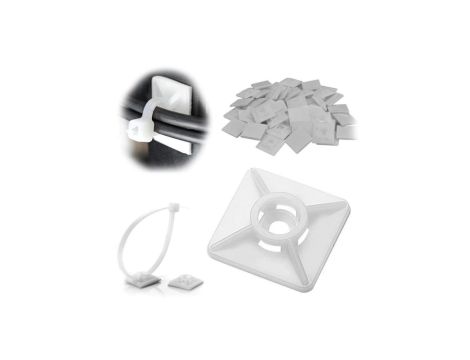 Trytyt Uchwyt mocujący samoprzylepny HW-5AC biały 100szt