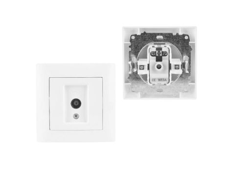 Gniazdo Antenowe Telewizyjne TV Gniazdko Podtynkowe Białe LC-43 WESA