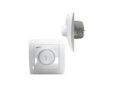 Ściemniacz Obrotowy LED Regulator 600W Podtynkowy Biały 10A IP20 WESA