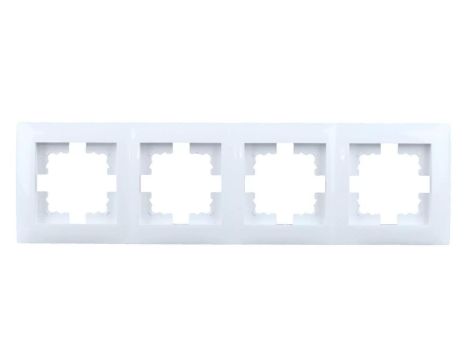 Ramka Poczwórna do Gniazd Włączników Pozioma / Pionowa Biała WESA