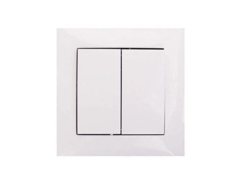 Włącznik Podwójny do światła Łącznik Świecznikowy Podtynkowy Biały WESA