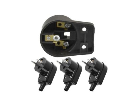 VIPLAST Wtyczka Kątowa Czarna 3x220-05