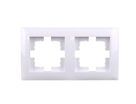Ramka Podwójna do Gniazdka Elektrycznego Uniwersalna Pionowa/Pozioma Biała