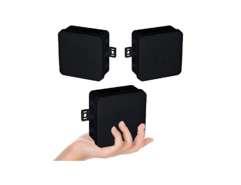 VIPLAST Puszka V6 Bryzgoszczelna Czarna IP54 3 sztuki