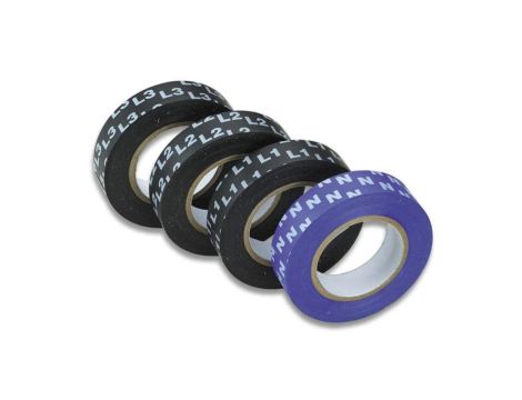 Zestaw taśm izolacyjnych 4 sztuki L1,L2,L3,N 15mmx10m