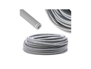 Rura karbowana PESZEL do kabli RKGL 16/11 mm 320N Szary Krążek 50m AKS