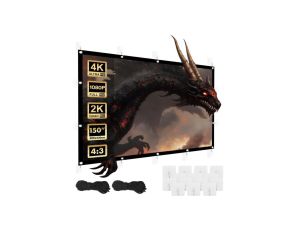 Ekran projekcyjny Maclean, 150, 300x220cm, obramowanie 25mm 4:3, haczyki do naciągu, MC-168