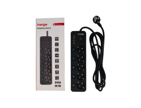 Przedłużacz INERGE 5-gniazdowy 3m ECE-0522PD-03-B