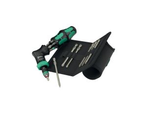 Zestaw wkrętaków i bitów 13 sztuk: rękojeść pistoletowa z funkcją grzechotki + 6 trzpieni + 6 bitów Kraftform Kompakt Pistol RA-