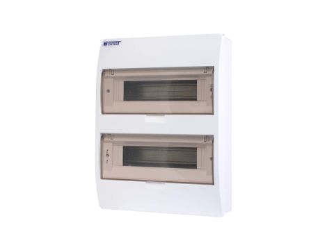 Rozdzielnica natynkowa S-24 (N+PE) 2x12 moduły IP20 303x400x101mm drzwi transparentne dymne INCOBEX