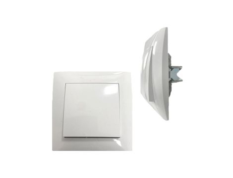 Łącznik Włącznik Światła Pojedynczy Podtynkowy Jednobiegunowy Biały 10A