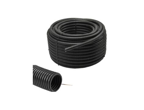 Rura karbowana Peszel z pilotem do kabli 32mm Odporny 750N 25m Czarny AKS
