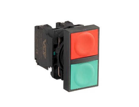 Wyłącznik Pulpitowy Przycisk Podwójny Zielony i Czerwony 1NO+1NC VCX