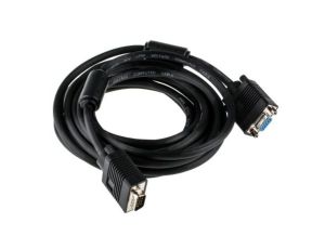 Zespół cyfrowych kabli wideo i monitorowych 5m Męskie złącze VGA/SVGA to Żeńskie VGA/SVGA Czarny