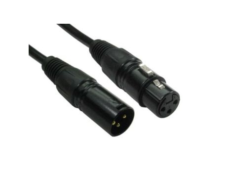Zespół kablowy XLR, 10m, złącze A: Wtyk żeński XLR, złącze B: XLR męskie, Czarny