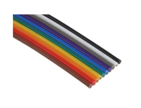 Kabel taśmowy Nieekranowany, AWG: 26, 10-żyłowy, raster: 1.27mm, 25m, -20→ +105 C