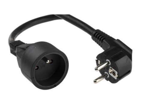 Przewód zasilający, 5m, Czarny, złącze A: CEE 7/7, Schuko, złącze B: CEE 7/7, Schuko CEE 7/7 niemieckie