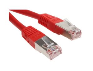 Kabel kategorii 6, Czerwony, Wtyk RJ45/męski RJ45dł.: 500mm, mat. koszulki: PVC