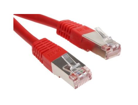 Kabel kategorii 6, Czerwony, Wtyk RJ45/męski RJ45dł.: 500mm, mat. koszulki: PVC