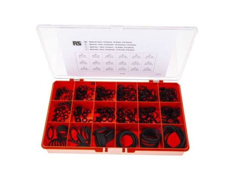Zestaw oringów, wymiary metryczne Viton, Kit Contents 510 szt. RS PRO