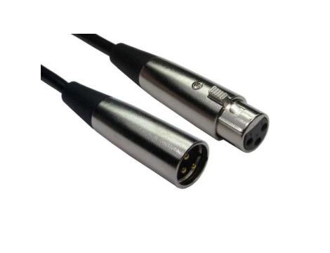 Zespół kablowy XLR, 20m, złącze A: Męskie, złącze B: Żeńskie, Czarny