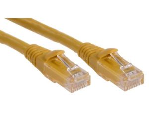 Kabel kategorii 6, Żółty, Wtyk RJ45/męski RJ45dł.: 500mm, mat. koszulki: PVC