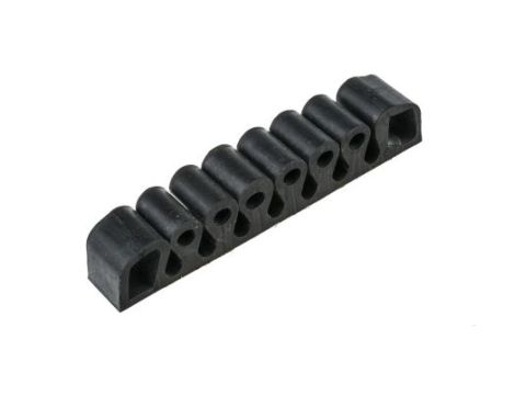 Uchwyt kablowy, l. otworów: 7, 25 x 150mm, Czarny, Guma, Maks. +100C