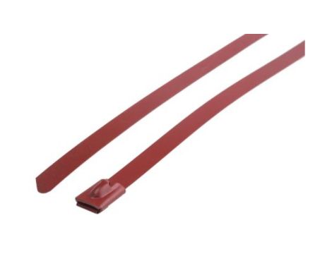 Opaska kablowa 200mm 7.9 mm Stal nierdzewna z powłoką poliestrową 100 sztuk RS PRO