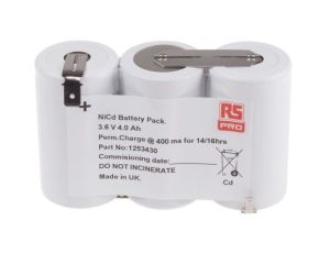 Zestaw akumulatorów NiCd, 3.6V, 4Ah, 3-ogniwowy, RS PRO