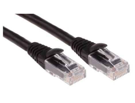 Kabel kategorii 6, Czarny, Wtyk RJ45/męski RJ45dł.: 1m, mat. koszulki: LSZH