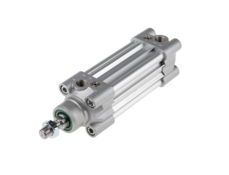 Siłownik profilowy, dwustronnego działania, CDEM Ø 40mm, skok 50mm, z amortyzacją elastyczną, RS PRO