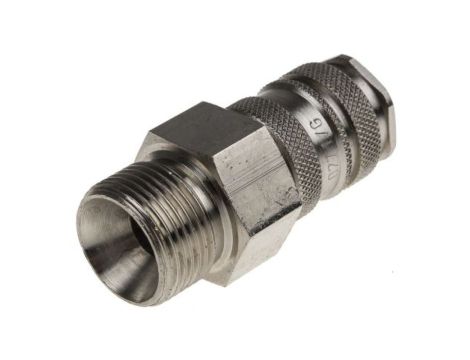 Szybkozłączka pneumatyczna, materiał Mosiądz, złącze G 3/4 męskie, RS PRO CEJN 410, Rectus 27, TST 410