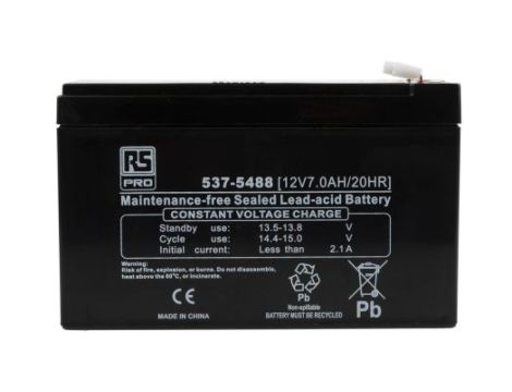 Akumulator VRLA AGM 12V 7Ah (żywotność 3-5lat) RS PRO