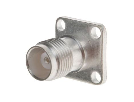 Złącze koncentryczne, 50, Żeński, Lutowane, Montaż w przegrodzie