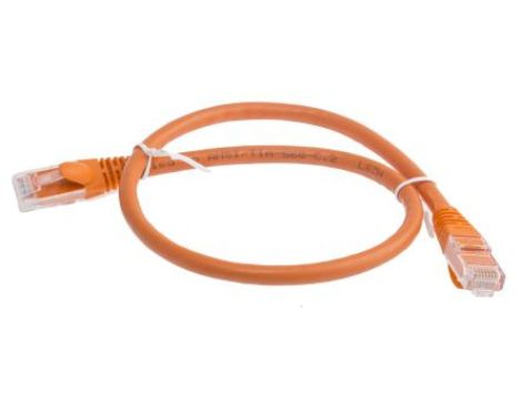 Kabel kategorii 6, Pomarańczowy, Wtyk RJ45/męski RJ45dł.: 500mm, mat. koszulki: LSZH