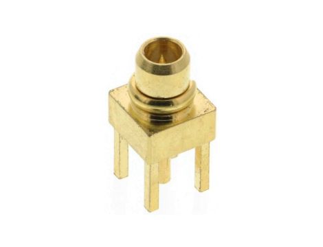 Złącze koncentryczne, 50, 0 to 6GHz, Męski, Połączenie zagniatane, Montaż na płytce drukowanej