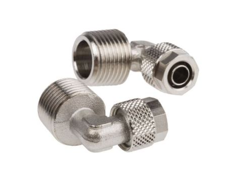 Złącze kątowe gwint R 3/8 męskie, Wciskane 8 mm RS PRO