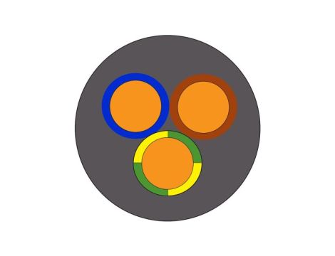 Przewód zasilający 3 Core Polichlorek winylu PVC Sheath Szary 10.5mm od , 500 V