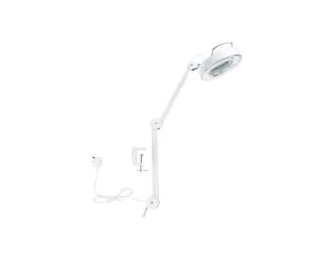 Lampa z lupą, 3dioptrii, 125mm, Montaż zaciskowy na stole, Świetlówki, 22W, 220V ac, Typ C – wtyk europejski, typ G –
