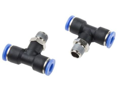 Adapter gwintowany teowy typu gwint – rura, 10 barów