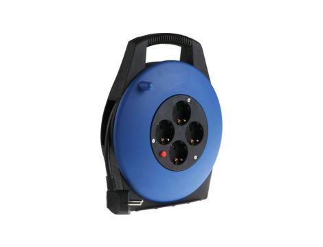 10m Przedłużacz bębnowy 10m 1,5 mm 4 gniazda 10A 230 V AC CEE 7/7 niemieckie Schuko/francuskie Czarny PVC Typ F -