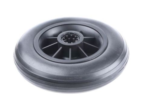 Kółko do wózka, Lite, Guma, Czarny, obc.: 100kg, śred.: 200mm, szer.: 50mm