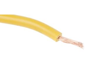 Jednożyłowy kabel sterowniczy CSA 1 mm, Maks. +70C 1000 V Żółty, RS PRO